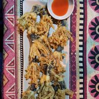 deep-fried enoki mushrooms at Phong Nha Vegan in Phong Nha
