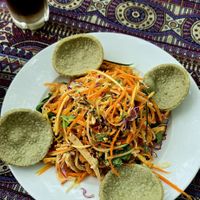 Veggie ribbon salad at Phong Nha Vegan in Phong Nha