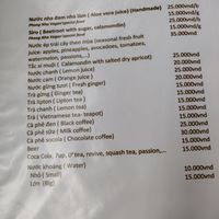 Drinks at Phong Nha Vegan in Phong Nha