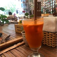 Phong Nha Sunrise Juice - orange, carrot and pineapple juice (fresh)  at Bamboo Chopsticks in Phong Nha