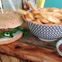 The vopper burger  at Cafe 435 in Pascoe Vale