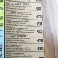 Veggie menu at Zocalo in Malmo