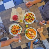 Smoothies, nutmilk, salad, drinks, desserts, cakes, are designed to "eat & heal". at Natural Wellness in Batam