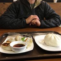 Pot stickers and bbq steamed bun. at Aroha in Wellington