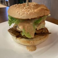 Setan burger at Aroha in Wellington
