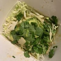 Vegan Buddha bowl with tofu (before mixing)  at Wilda's Grill in Redding