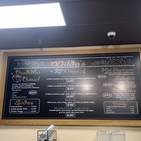 Menu board  at Wilda's Grill in Redding