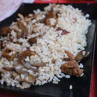 Arroz integral con setas y seitán  at Raices in Granada