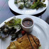 Lemongrass Chicken and fresh spring rolls at I Food in Bangkok