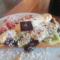 Vegan sweet waffle at Cafe Waffle in Prague