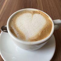 Pat milk cappuccino   at Cafe Waffle in Prague