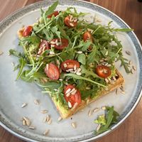 Avocado waffle with no dried tomatoes  at Cafe Waffle in Prague