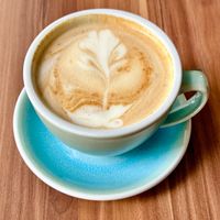 Oat latte at Cafe Waffle in Prague