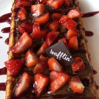 Nutella and strawberries  at Cafe Waffle in Prague