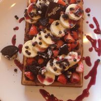 Veggie waffle! at Cafe Waffle in Prague
