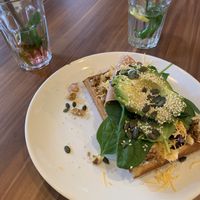 All vegan non-sweet Waffle at Cafe Waffle in Prague