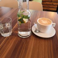 Soy and oat milk available. at Cafe Waffle in Prague