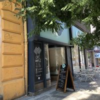 Outside at Cafe Waffle in Prague