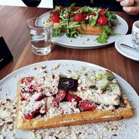 Vegan waffles at Cafe Waffle in Prague
