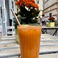 Carrot and ginger juice 🥕  at Dulces Dreams in Malaga
