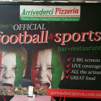 signage at Arrivederci Pizzeria in Milton