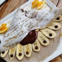 chocolate hazelnut spread and banana crepe at Hibiscus in Toronto