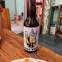 Local beer based on sugar cane. Quite sweet and strong at 10,5%. 20 bolivianos at Cafe Lurathapi Vegan Food - Maybe closed in La Paz