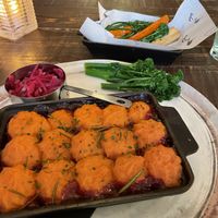 Lentil and sweet potato shepherds pie with side veg   at The Boars Head in Walgherton