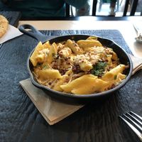 Skillet mac n cheeze  at Virtuous Pie - UBC in Vancouver
