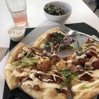 Absolutely Delicious buffalo wing pizza (Vegan) 5/5 at Virtuous Pie - UBC in Vancouver