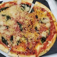 Margharita pizza at Virtuous Pie - UBC in Vancouver