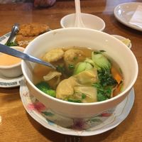 Wonton soup at Merit Vegan Restaurant in Sunnyvale