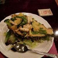 Pineapple Thai Curry with brown rice. at Champa in Hendersonville