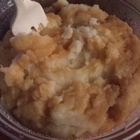 cauliflower mash & gravy at ZiZi's Take Out in Charlotte