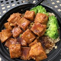 General Tso Tofu with Broccoli & Fried Rice  at JoJo Asian Cafe in Cassadaga