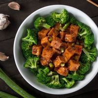 Ma-Po-Tofu (Spicy red chili sauce, crispy silken tofu, steamed broccoli) at P.F. Chang's in Naples