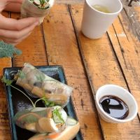 Vegan fresh springrolls with tofu and mushrooms at An Cafe in Da Lat
