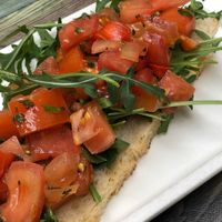 Bruschetta (: just ask for the classic ones without cheese!  at Spiga in Alicante