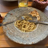 Spaghetti with tomatoes and chilli  at Spiga in Alicante