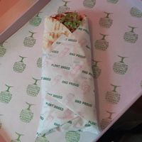 Spicy kebab with parmesan at RoseHip Vegan Kebabs in Vilnius