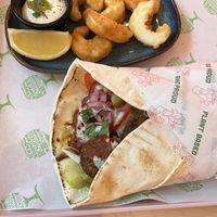 Falafel Wrap and Vegan Crispy Shrimps  at RoseHip Vegan Kebabs in Vilnius