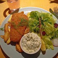 Fish and chips at RoseHip Vegan Kebabs in Vilnius