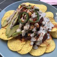 Nachos at RoseHip Vegan Kebabs in Vilnius