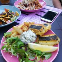 Fish sticks highly recommended at RoseHip Vegan Kebabs in Vilnius