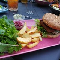 Tofu burger at RoseHip Vegan Kebabs in Vilnius