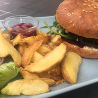 Portobello burger at RoseHip Vegan Kebabs in Vilnius