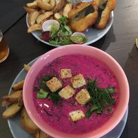 Starters at RoseHip Vegan Kebabs in Vilnius