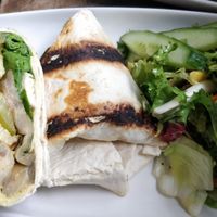 Mediterranean veg wrap at Roots Lounge in Bristol