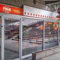 Outdoor view. Pizzeria is located by the staircase. at Pizzeria Parma in Ljubljana