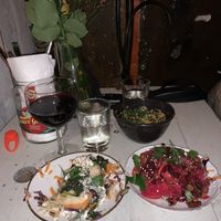 Selbst der Wein war wirklich gut!￼ at Kuschlowski in Berlin